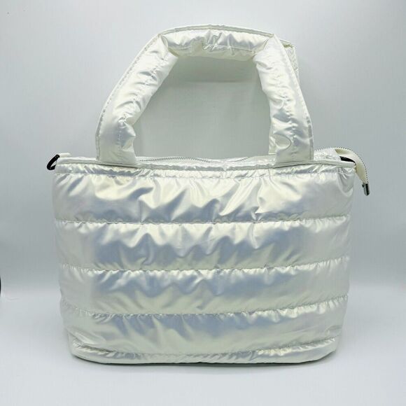 Soft Quilted Medium Tote Bag in White - Picture 2 of 7